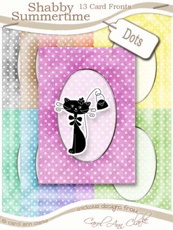 Shabby Summertime Dots A5 Oval Frame Card Fronts