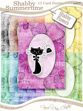 Shabby Summertime Flowers A5 Oval Frame Card Fronts