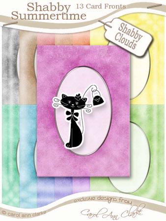 Shabby Summertime Clouds A5 Oval Frame Card Fronts