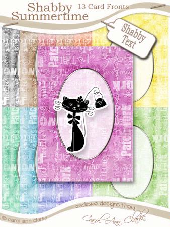Shabby Summertime Text A5 Oval Frame Card Fronts