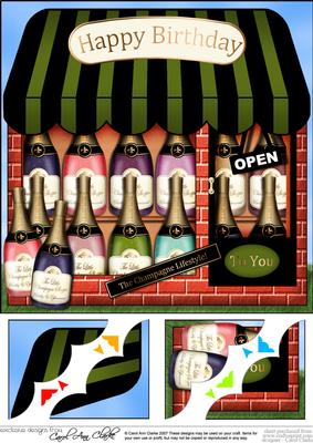 8 x 8 the Little Champagne Shop Topper