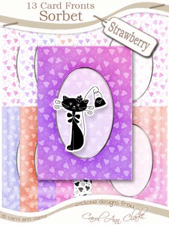 Sorbet Strawberry A5 Oval Frame Card Fronts