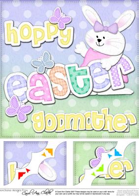 8x8 Hoppy Easter Godmother Easter Bunny Girl Felties