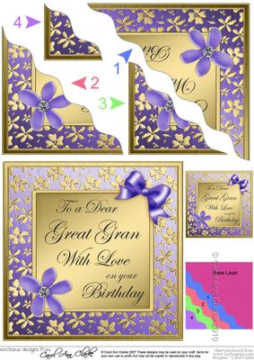 Floral Elegance Birthday Great Gran Wavy Corner Side Stacker