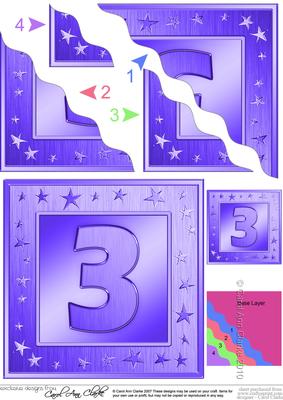 3rd Birthday Bright Metallic Age Wavy Corner Side Stacker