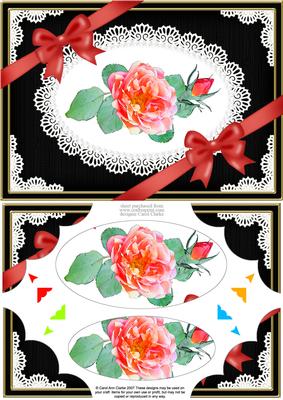 A5 Rose and Lace Scallop Corners and Pyramage