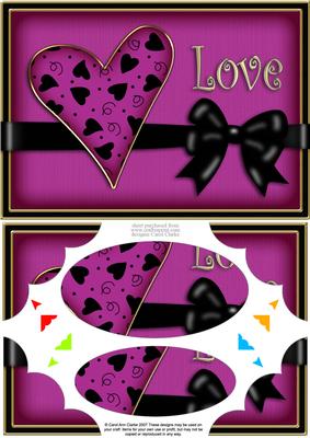 A5 Love Heart Scallop Corners and Pyramage