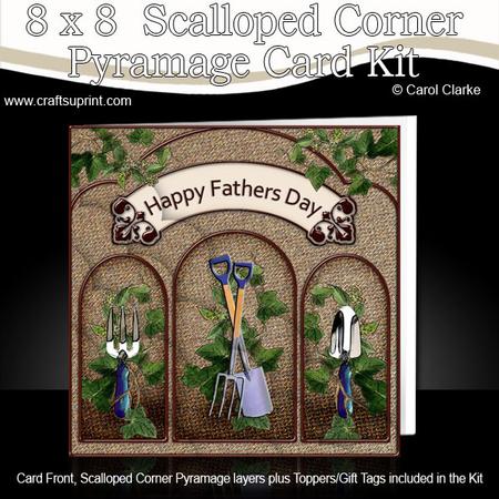 8 x 8 Gardening Fathers Day Scalloped Corner Kit