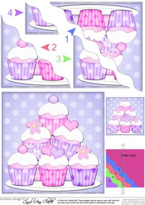 Cupcake Felties Wavy Corner Side Stacker Topper