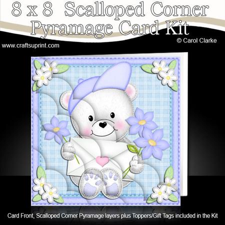 8 x 8 Teddy Ed's Love Letter Scalloped Corner Kit