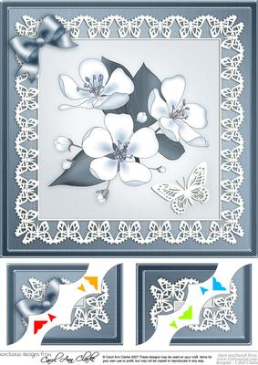 8 x 8 Apple Blossom Scalloped Corner Topper