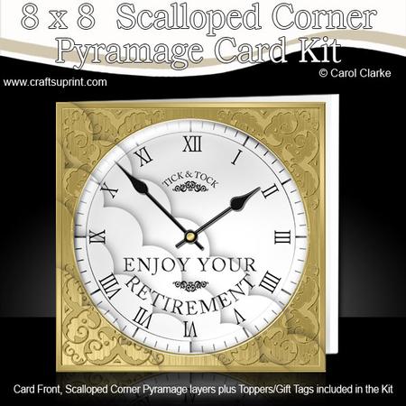 8x8 Retirement Clock Kit with Scalloped Corners