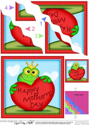 Freddy Frog's Mothers Day Heart Wavy Corner Side Stacker