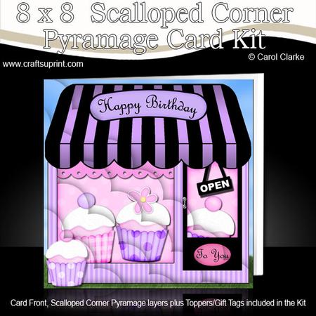 8 x 8 Little Cupcake Shop Scalloped Corner Kit