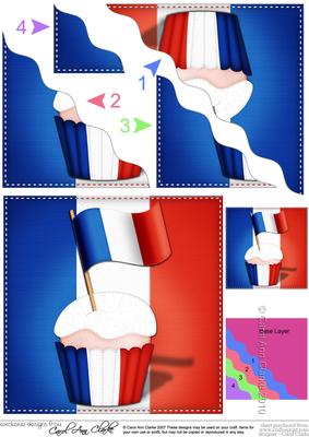 Flying the Flag France Cupcake Wavy Corner Side Stacker