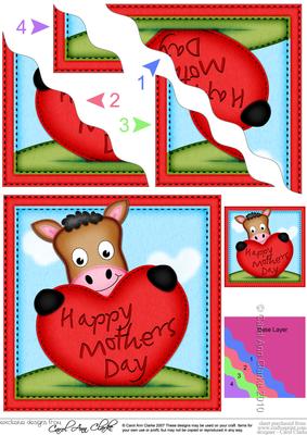 Gi Gi Horse's Mothers Day Heart Wavy Corner Side Stacker