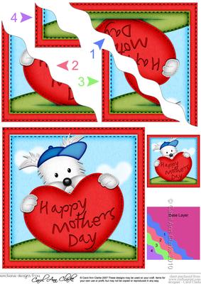 Jock Westie's Mothers Day Heart Wavy Corner Side Stacker