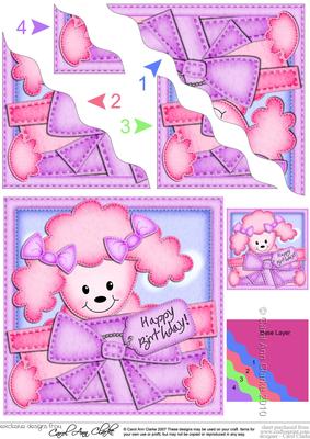Bon Bon the Poodle's Present Wavy Corner Side Stacker Topper