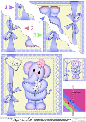 Lola Elephant's Flowers Wavy Corner Side Stacker Topper