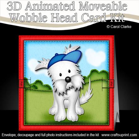3D Jock Westie Dog Animated Moveable Wobble Head Card Kit