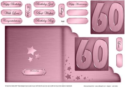60th Metallic Age Cut and Fold Corner Card