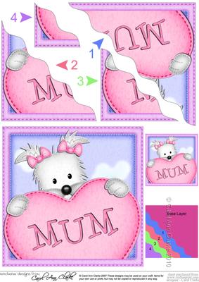 Jess Westie's Heart for Mum Wavy Corner Side Stacker