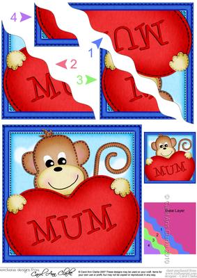 Chunky Monkey's Heart for Mum Wavy Corner Side Stacker