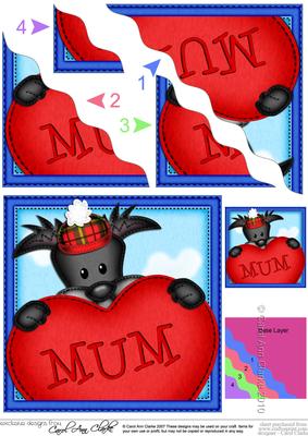 Hamish Dog's Heart for Mum Wavy Corner Side Stacker