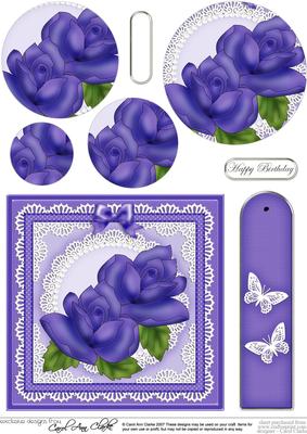 Just Roses Quick Card with Circle Pyramage Topper