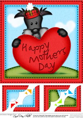 8 x 8 Hamish Dog's Mothers Day Heart Scalloped Topper