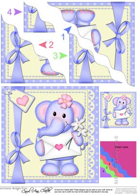 Lola Elephant's Love Letter Wavy Corner Side Stacker Topper