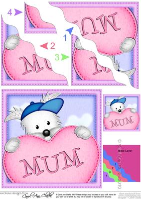 Jock Westie's Heart for Mum Wavy Corner Side Stacker