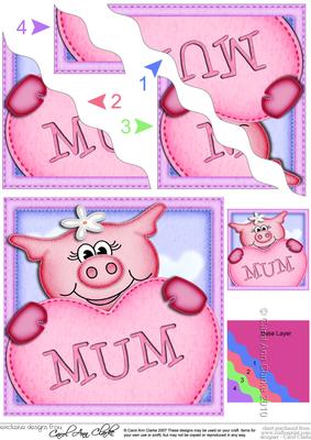 Zoe Piggy's Heart for Mum Wavy Corner Side Stacker