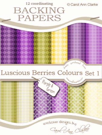 Luscious Berries Purple & Green Backing Papers