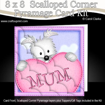 8 x 8 Westie Dog's Heart for Mum Scalloped Corner Kit