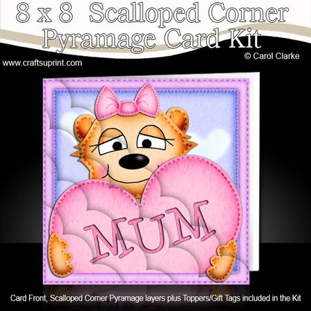 8 x 8 Mia Meerkat's Heart for Mum Scalloped Corner Kit