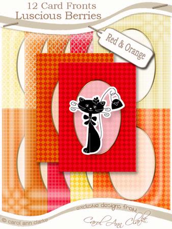 Luscious Berries Red & Orange A5 Oval Frame Card Fronts