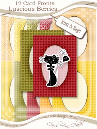 Luscious Berries Rust & Sage A5 Oval Frame Card Fronts