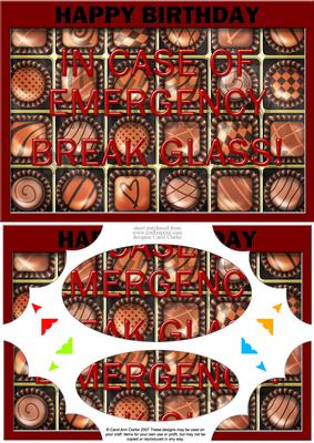 A5 Chocolate Emergency Fun Novelty Scallop Corners N Pyramid