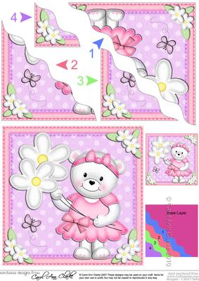 Teddy Tess's Flowers Wavy Corner Side Stacker
