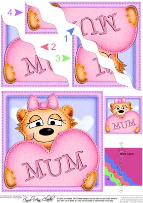 Mia Meerkat's Heart for Mum Wavy Corner Side Stacker
