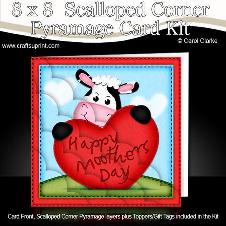 8 x 8 Milly Moo's Mothers Day Heart Scalloped Corner Kit