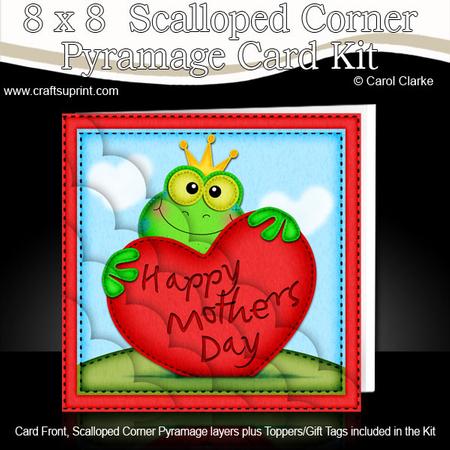 8 x 8 Freddy Frog's Mothers Day Heart Scalloped Corner Kit