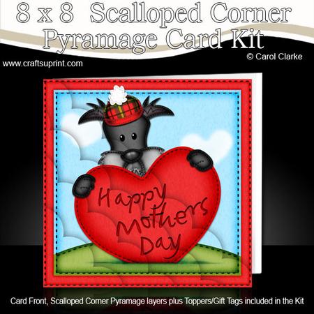8 x 8 Hamish Dog's Mothers Day Heart Scalloped Corner Kit
