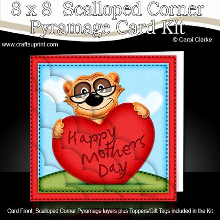 8 x 8 Frank Meerkat's Mothers Day Heart Scalloped Corner Kit