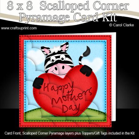 8 x 8 Debra Zebra's Mothers Day Heart Scalloped Corner Kit