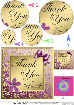 Floral Elegance Thank You Quick Card with Circle Pyramage
