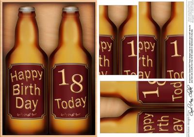 Happy Birthday, 18 Today! Beer Gift Set Pyramage Topper