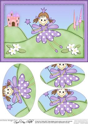 A5 Fairy Twinkletoes Oval Pyramage Topper