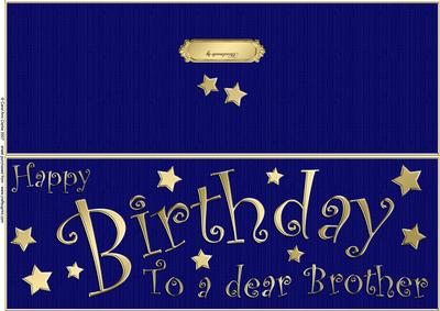 Large Dl Birthday Brother Quick Cut and Fold Card
